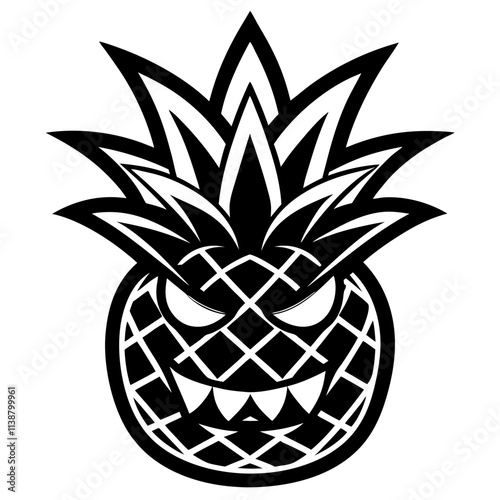 Pineapple Mascot Logo: Coffee Cup, Gaming Controller, Boxing Gloves, Vector Clipart & More, Quirky Pineapple Mascot logos in vector, clipart, and line art styles for digital design projects. photo