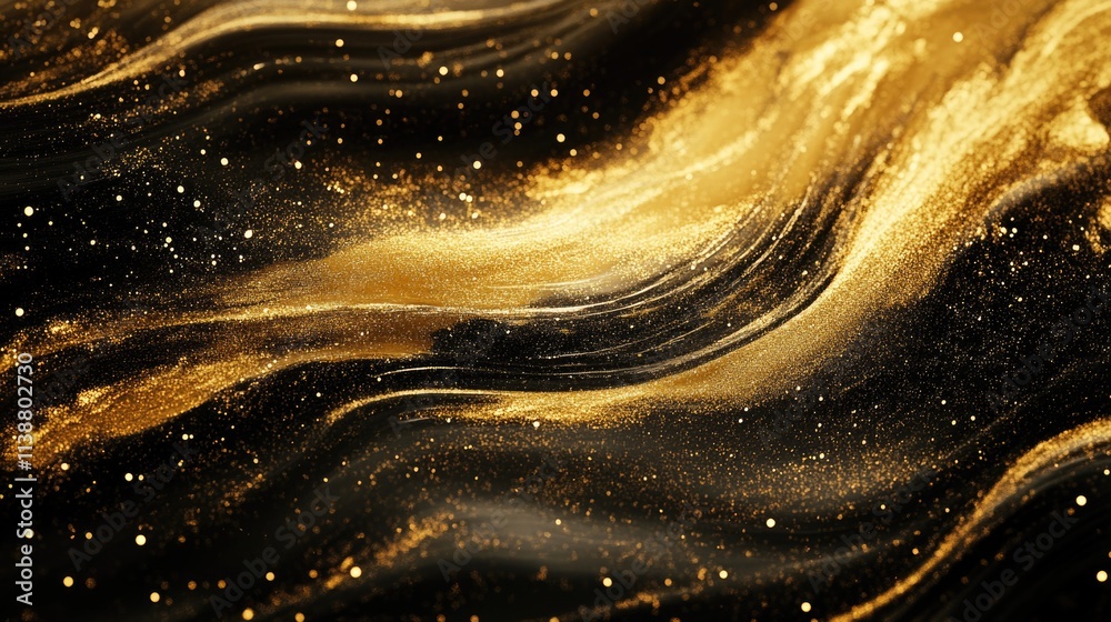 Black and Gold Background with Gold Dust Black and Gold Background with Gold Dust