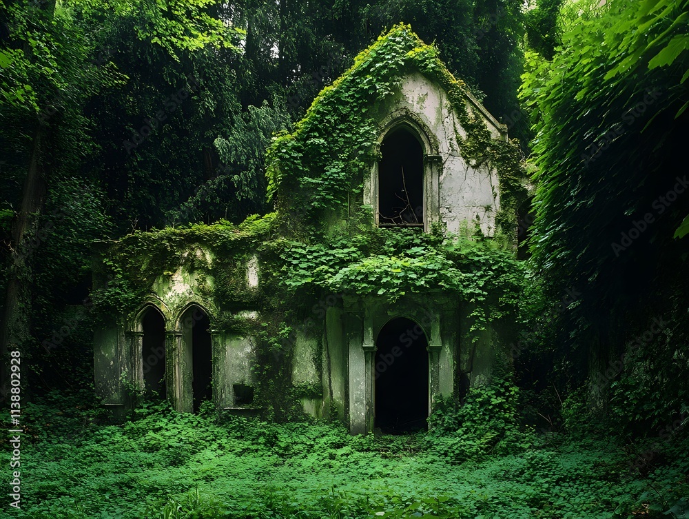 Old overgrown ruins being reclaimed by nature Old overgrown ruins being reclaimed by nature