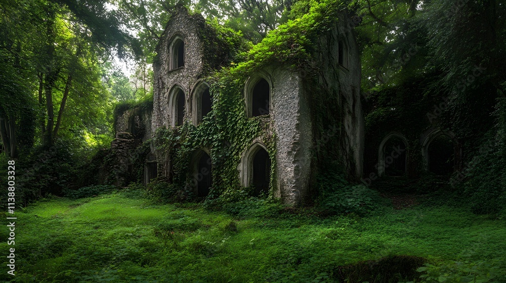 Old overgrown ruins being reclaimed by nature Old overgrown ruins being reclaimed by nature