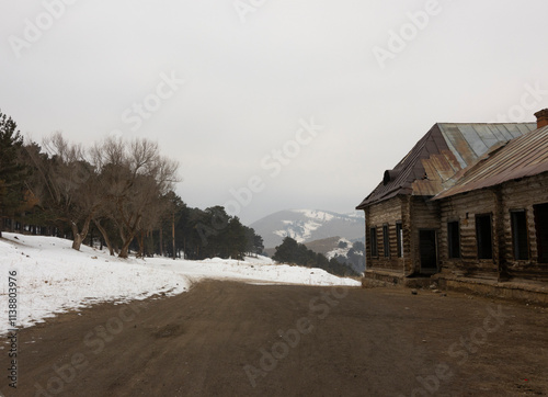 Ruins of an old wooden Russian mansion where the Russian queen stayed