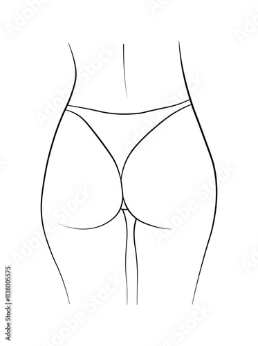 woman ass butt black and white hand drawing