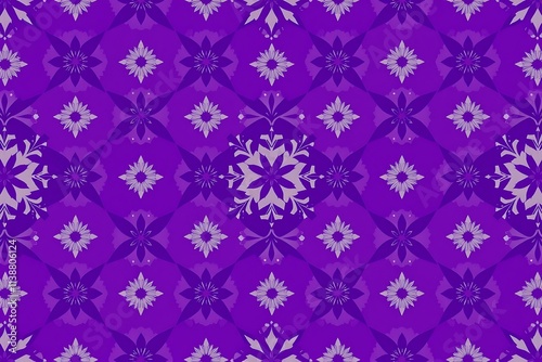 Purple Geometric Floral Pattern 