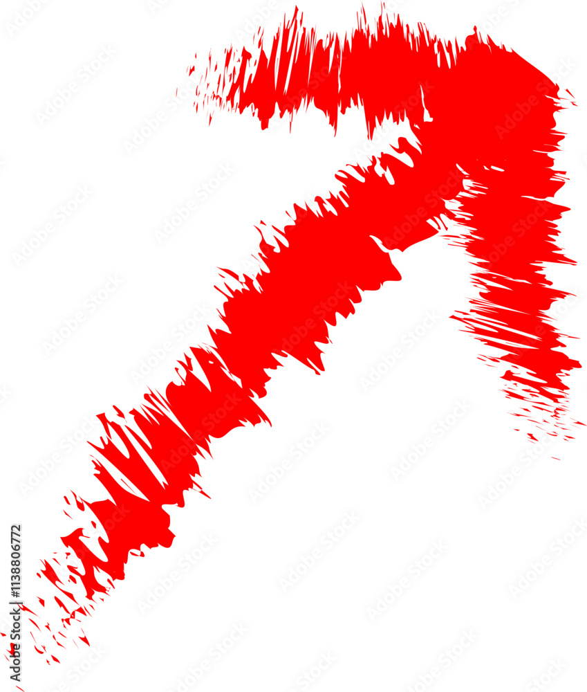 grungy hand made red arrow icon isolated on white grungy hand made red arrow icon isolated on white