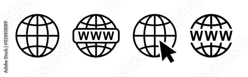 Website icon set. Globe icon set