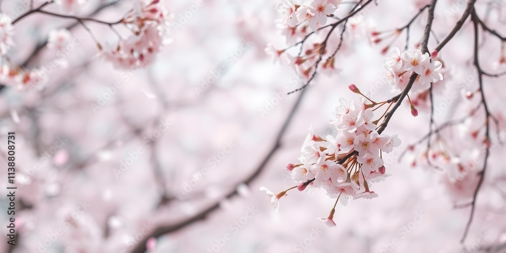Pink sakura petals gently falling over a blurred background, Japanese, falling, soft Pink sakura petals gently falling over a blurred background, Japanese, falling, soft