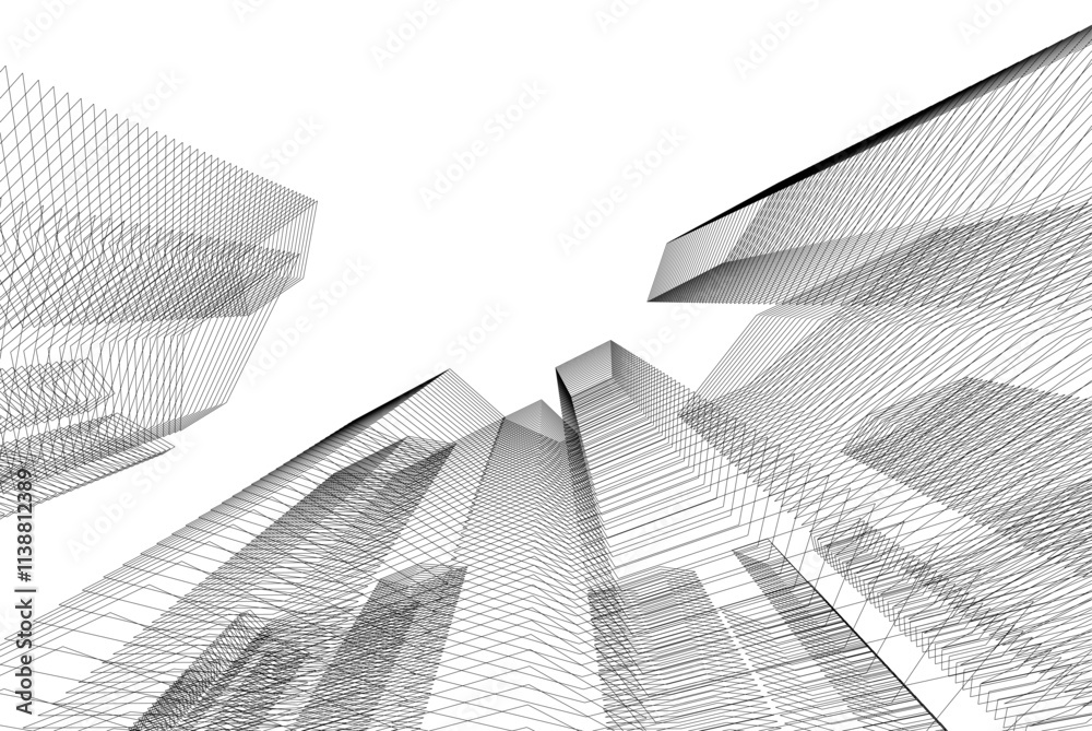 Naklejka premium architecture building 3d