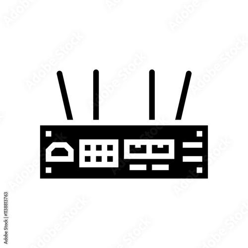 iot gateway data center glyph icon vector. iot gateway data center sign. isolated symbol illustration