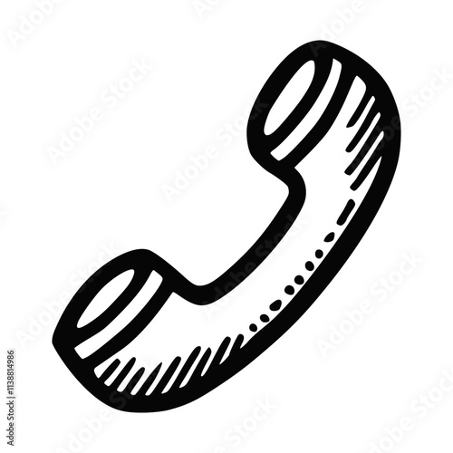 Hand drawn black phone icon, contact icon svg, phone icon aesthetic vector illustration