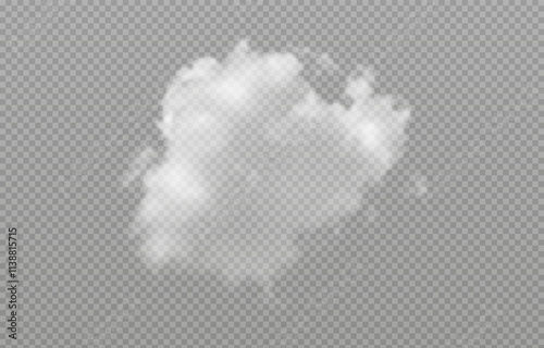 Realistic Cloud, smoke, fog, background png. Vector cloud or smoke on isolated transparent background. Vector 10 EPS