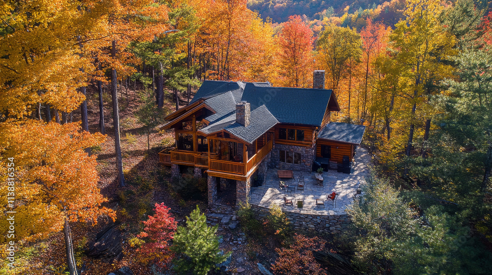 Autumn Mountain Retreat: Log Cabin, Fall Foliage, Cozy Fireplace Autumn Mountain Retreat: Log Cabin, Fall Foliage, Cozy Fireplace