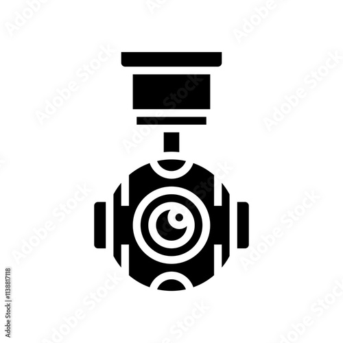 camera gimbal aerial vehicle glyph icon vector. camera gimbal aerial vehicle sign. isolated symbol illustration