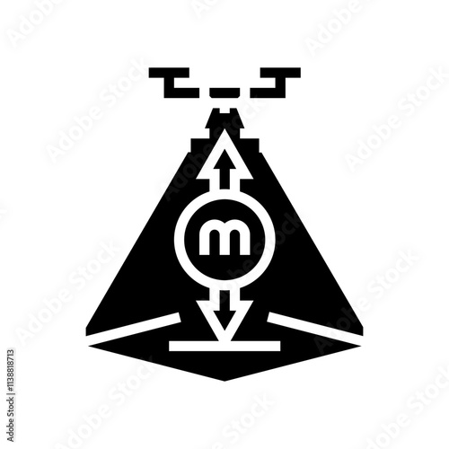 altitude meter unmanned aerial vehicle glyph icon vector. altitude meter unmanned aerial vehicle sign. isolated symbol illustration