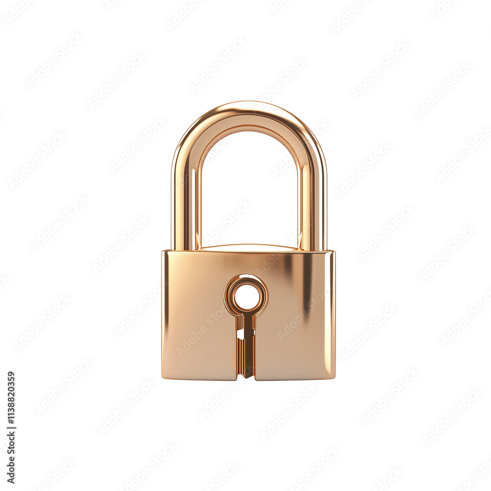 shiny gold padlock with keyhole, isolated on transparency background shiny gold padlock with keyhole, isolated on transparency background