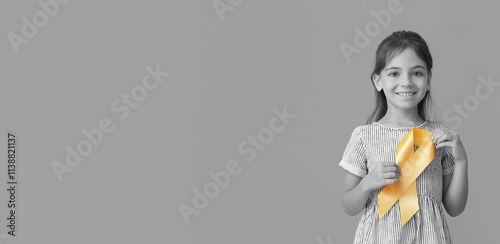 Little girl with golden rib...