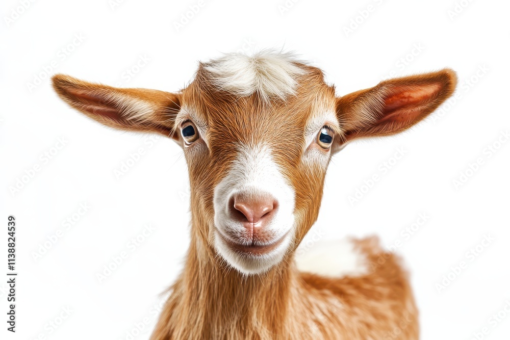 Adorable young goatling with a charming smile. Adorable young goatling with a charming smile.