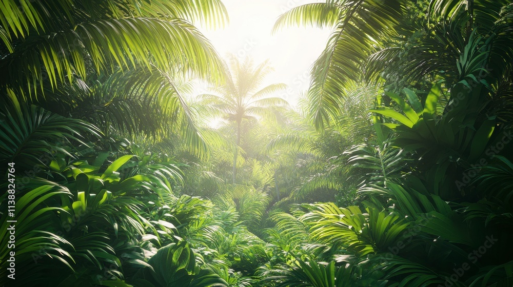 Lush Rainforest with Bright Natural Light