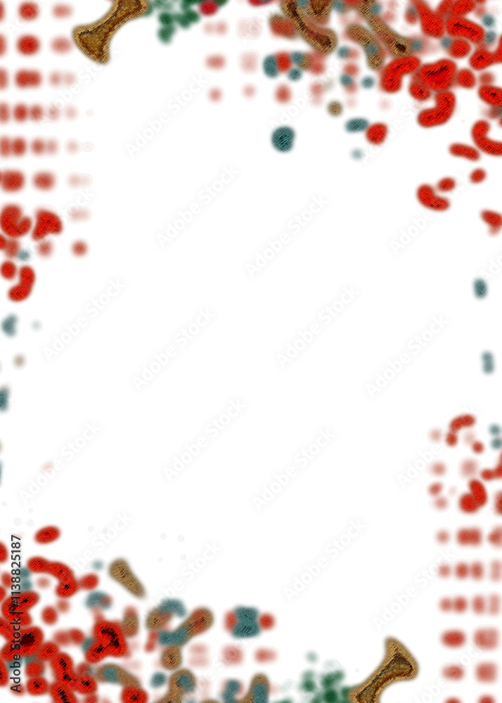 Fototapeta premium An abstract transparent psychedelic wavy vignette design element overlay.