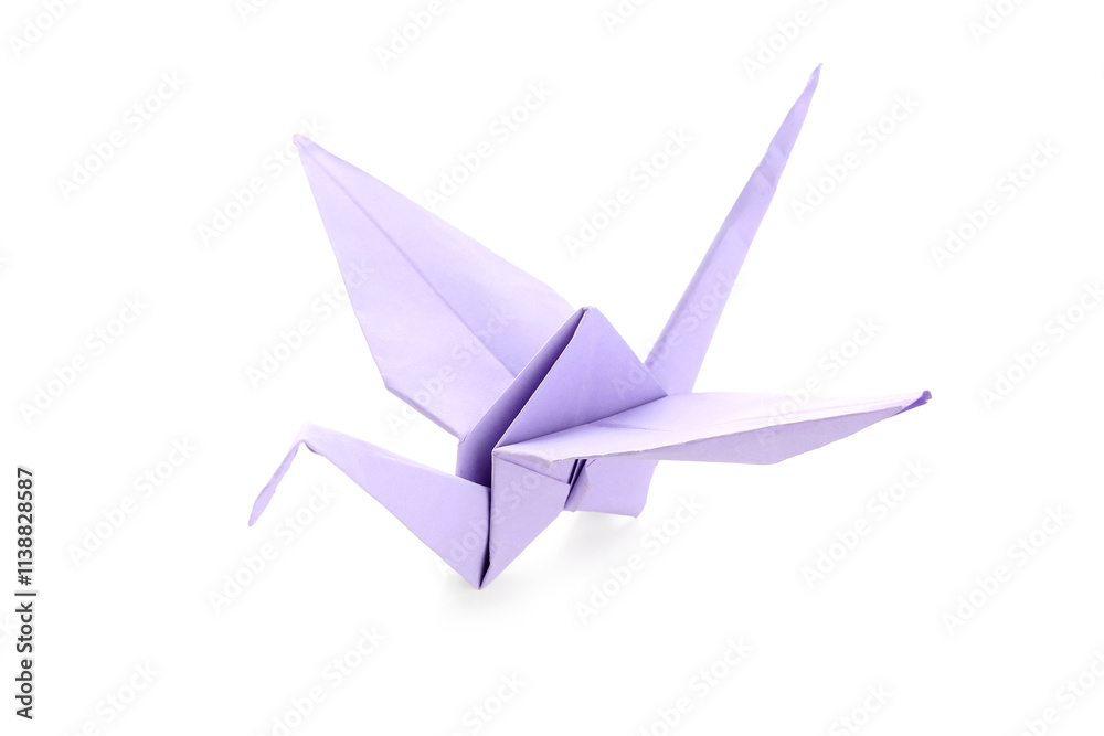 Origami crane on white background Origami crane on white background