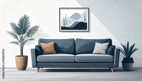 illustration of modern and minimalist living room 22