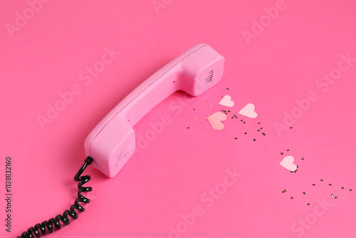 Retro telephone with paper ...