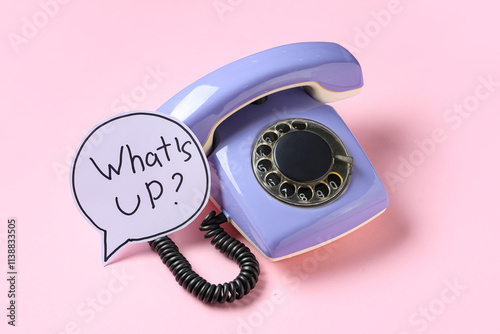 Lilac retro telephone and s...