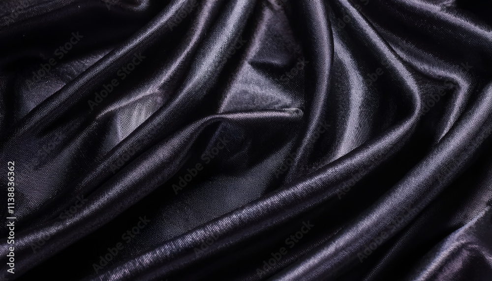 Fototapeta premium cloth, fabric, black, silk, gloss, shine, drape, wave, material, reflection, background, texture