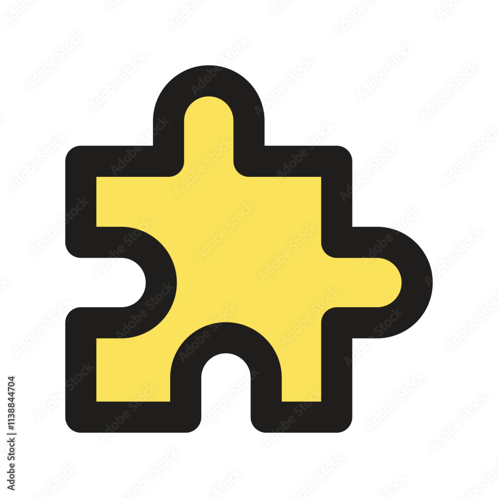 The image shows a simple yellow pixel art puzzle piece icon against a dark gray background. The image shows a simple yellow pixel art puzzle piece icon against a dark gray background.