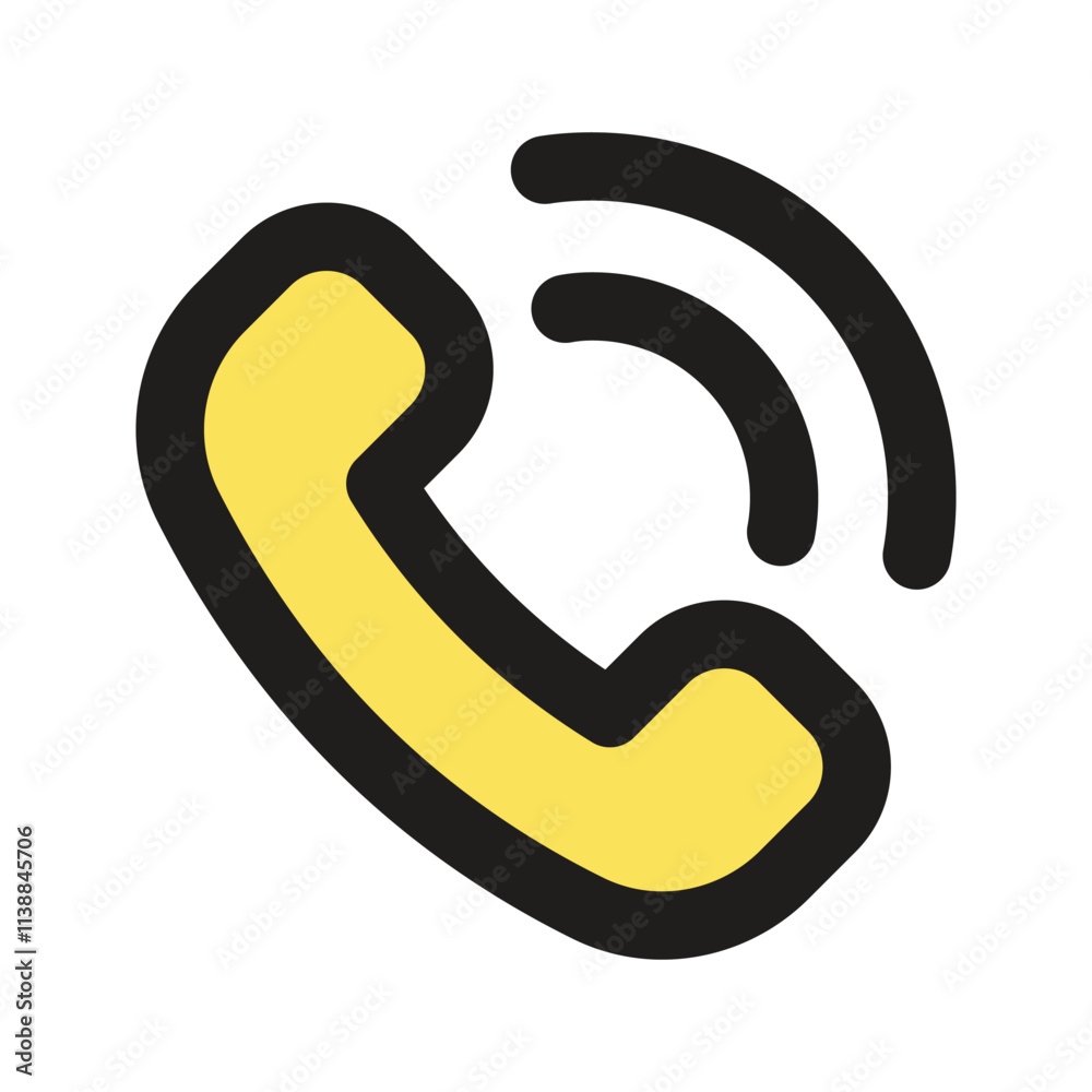 The image is a simple pixel art representation of a ringing telephone icon. The image is a simple pixel art representation of a ringing telephone icon.