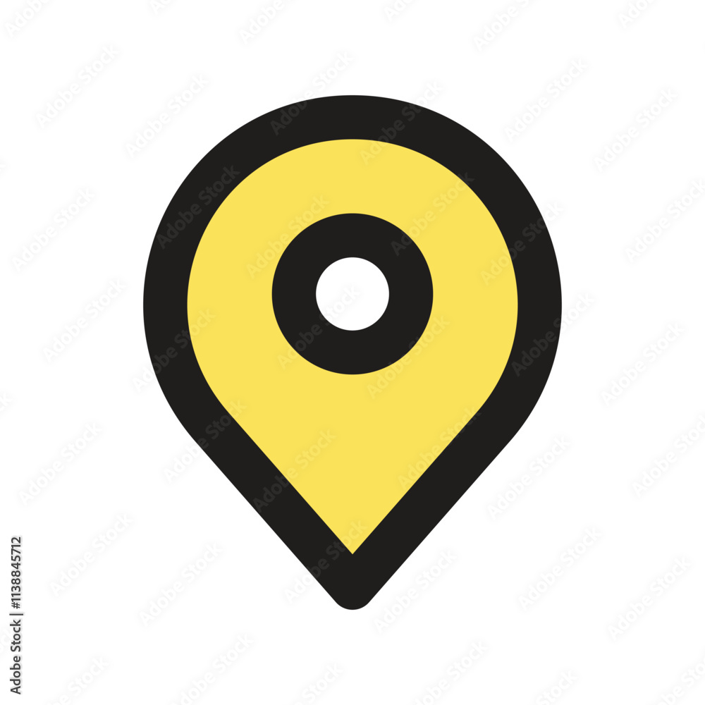 The image shows a minimalist pixel art representation of a common map location marker icon.