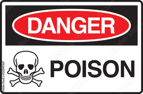 Danger Posion Symbol Sign Vector Stock