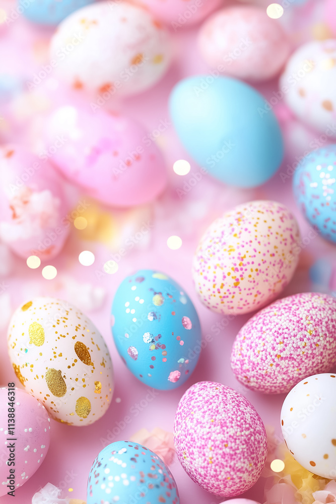 Festive pastel eggs in vibrant colors create a cheerful atmosphere filled with the spirit of spring celebrations Festive pastel eggs in vibrant colors create a cheerful atmosphere filled with the spirit of spring celebrations