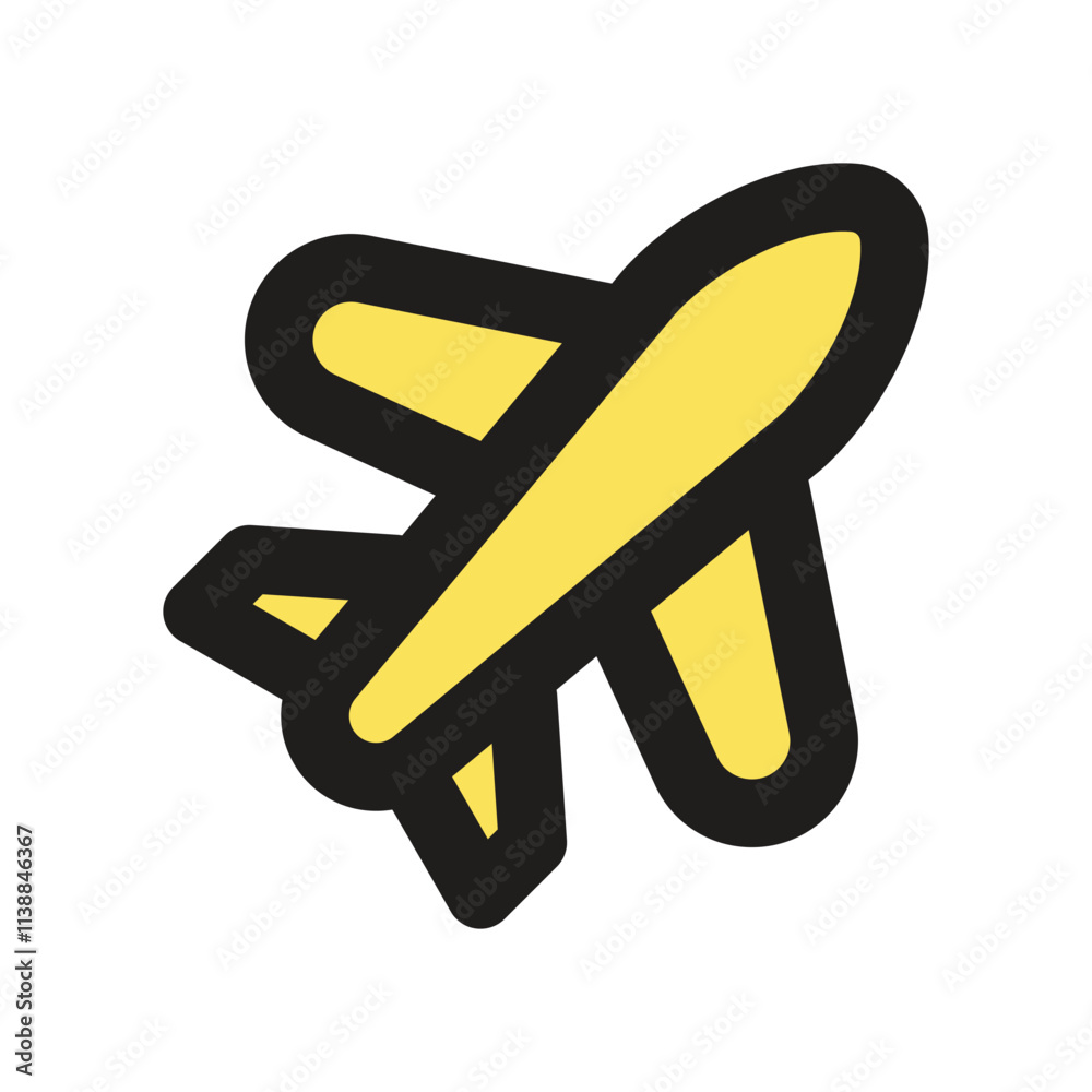 The image depicts a small pixel art representation of a yellow airplane in flight. The image depicts a small pixel art representation of a yellow airplane in flight.
