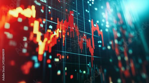 3d stock market graphic chart 