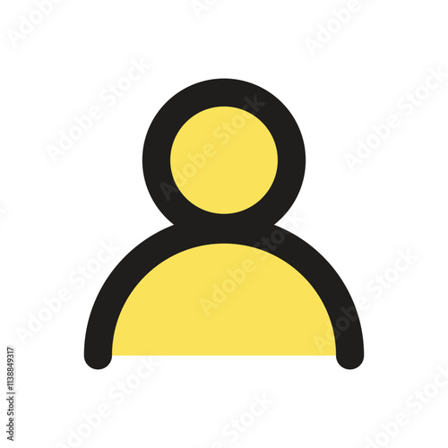 The image shows a basic yellow person icon commonly used for user profiles and accounts online.