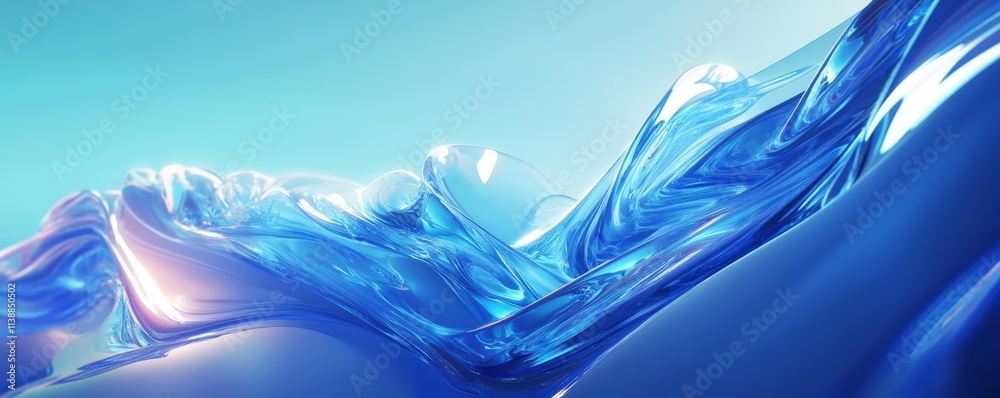 Obraz premium Sound Wave and Audio Technology Concept. Blue, Futuristic Digital Style. .