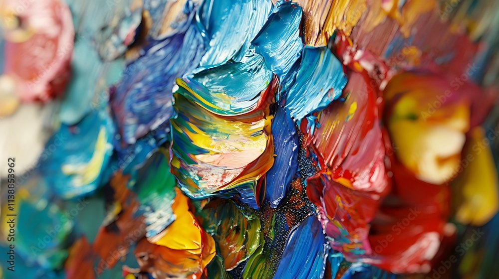 Fototapeta premium Colorful watercolor painted surface with random color placement, dirty colored palette