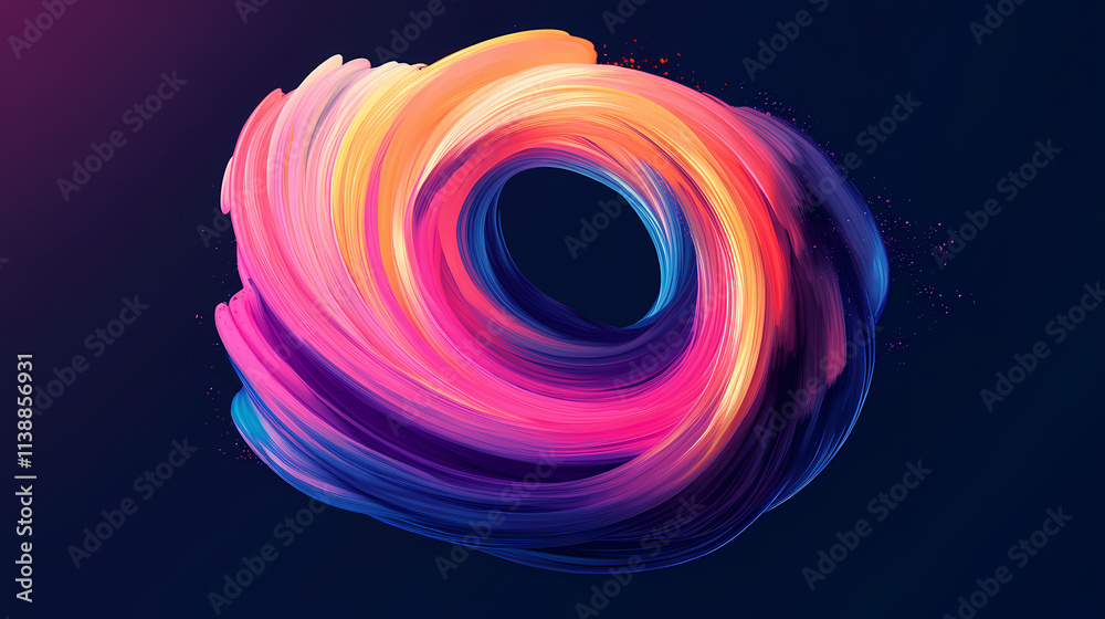 Naklejka premium The gradient word flow from the lines. Vortex. Illustration