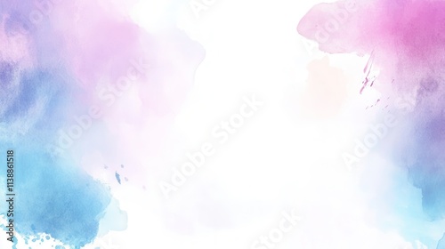 Soft Blends of Blues and Purples on White Background