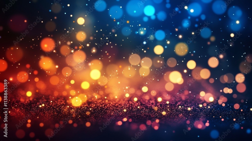Glowing colorful bokeh lights in a dark background Glowing colorful bokeh lights in a dark background