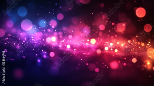 Abstract glowing pink and purple bokeh lights creating a vibrant effect