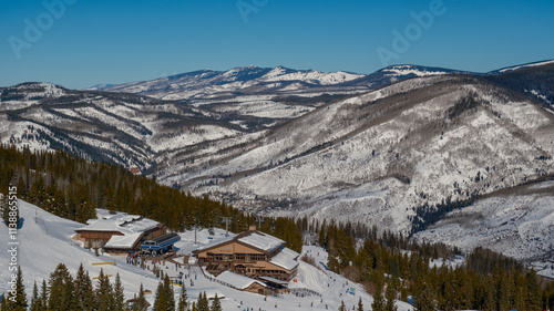 Ski day at Vail Colorado in the Rocky Mountains.