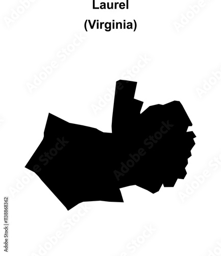 Laurel (Virginia) blank outline map