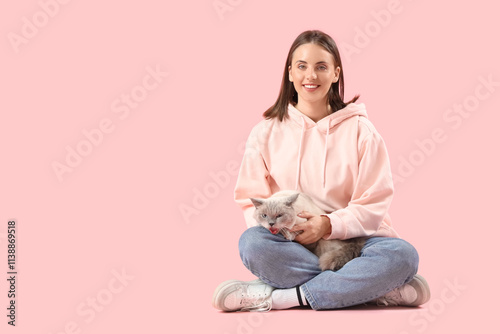 Young woman with cute Briti...