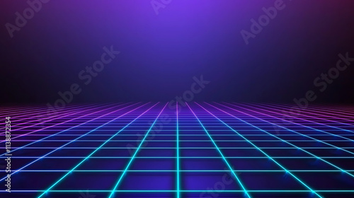 vibrant laser grid light pattern on dark stage creates neon atmosphere