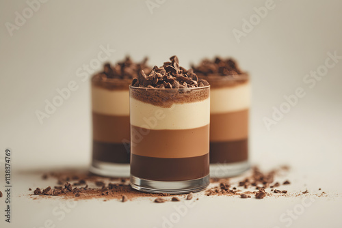 Sweet dessert in mocha mousee color 