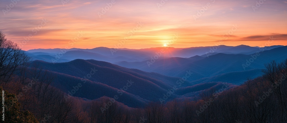 Fototapeta premium morning light illuminating the mountain range