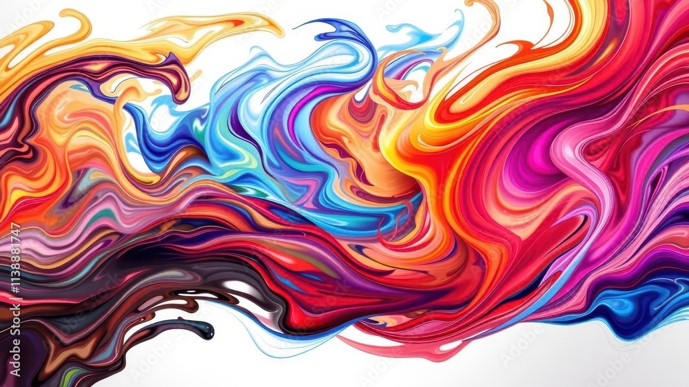 Obraz premium Vibrant multicolored swirls and patterns in abstract motion, abstract, texture, colorful