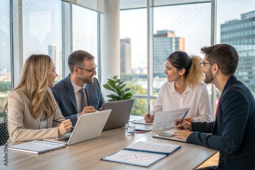 Team of corporate professionals having discussion in meeting