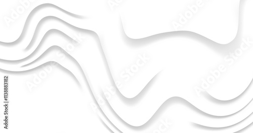 Vector image with abstract white background decorated with smooth gradient lines. Dynamic wavy lines add artistic accent creating elegant and modern design.